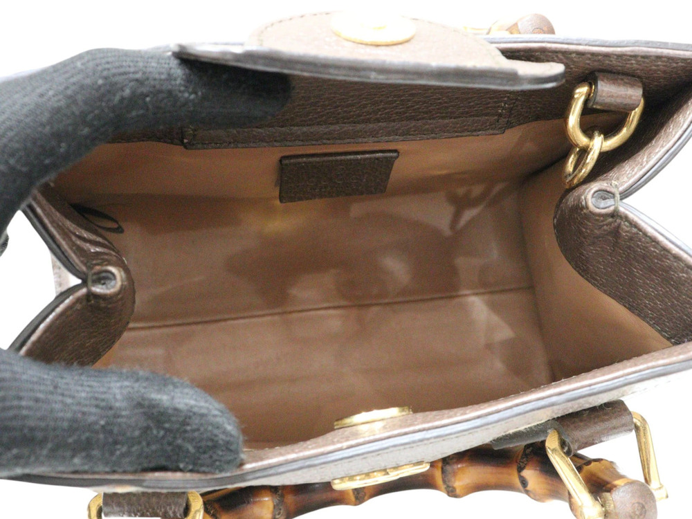 Gucci Bag Leather Brown GG Diana Jumbo Handbag - Picture 6 of 9